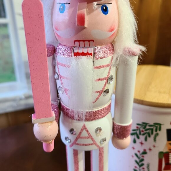 Pink Nutcracker Soldier Christmas Decor Holiday Xmas Decoration Wooden Statue - Picture 8 of 14